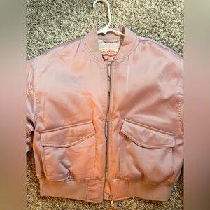Levi's Light Pink Satin Bomber Jacket